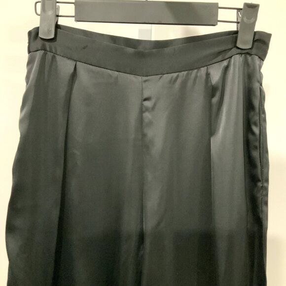Black Wide Leg Flowey High Waisted Pants by Nasty Gal Size 4 - Picture 3 of 7